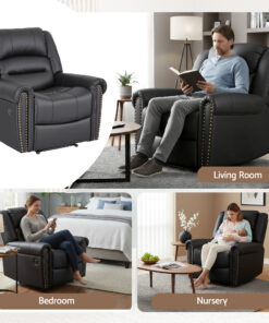 Artiss Faux Leather Recliner with USB Charge Port - Image 8