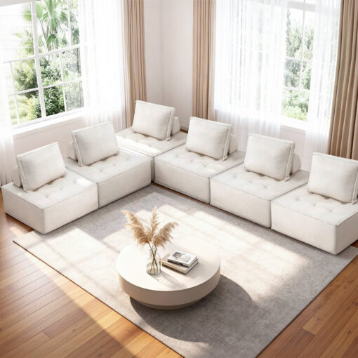 SBED-K-FLD01-6S-WH-202511031846-00.jpg Artiss 6-Seater Floor Sofa with Pillow – image 1