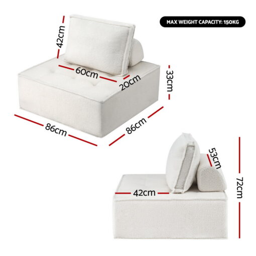 Artiss 6-Seater Floor Sofa with Pillow – image 2