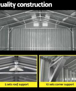 Giantz Garden Shed 3 x 5.38m Galvanised Steel - Image 5