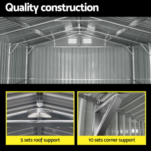 Giantz Garden Shed 3 x 5.38m Galvanised Steel – image 5