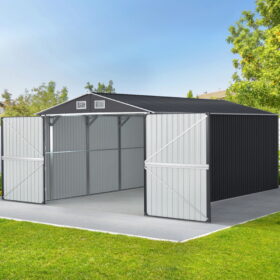 Giantz Garden Shed 3 x 5.38m Galvanised Steel – image 1