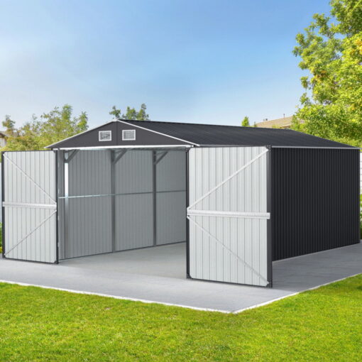 Giantz Garden Shed 3 x 5.38m Galvanised Steel – image 1