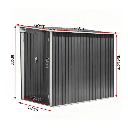 Giantz Garden Shed 118x238cm Lean To Bike Shelter Backyard Outdoor Storage – image 2