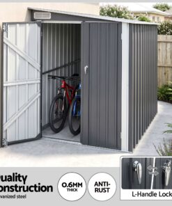 Giantz Garden Shed 118x238cm Lean To Bike Shelter Backyard Outdoor Storage - Image 4