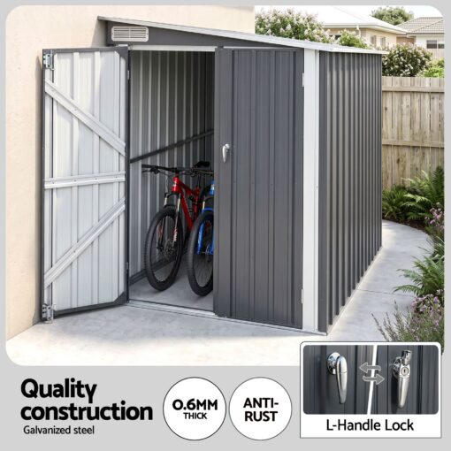 Giantz Garden Shed 118x238cm Lean To Bike Shelter Backyard Outdoor Storage – image 4