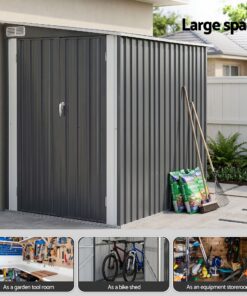 Giantz Garden Shed 118x238cm Lean To Bike Shelter Backyard Outdoor Storage - Image 5