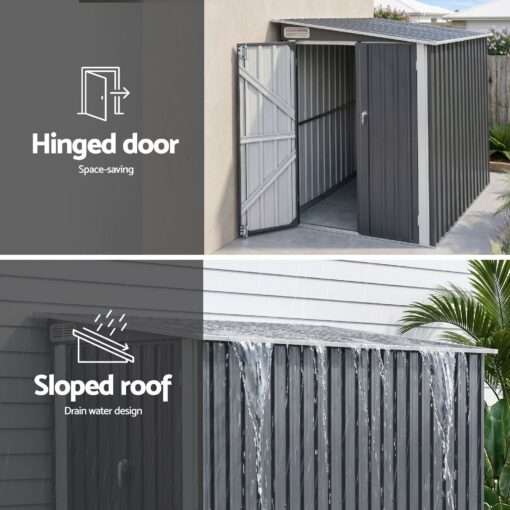 Giantz Garden Shed 118x238cm Lean To Bike Shelter Backyard Outdoor Storage – image 6