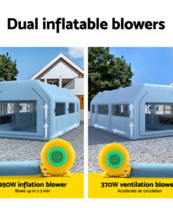 Giantz Inflatable Spray Booth with 2 Blowers - Image 6