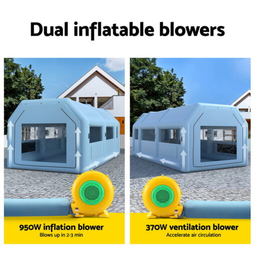 Giantz Inflatable Spray Booth with 2 Blowers – image 6