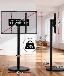 Artiss Mobile TV Stand with Tilt Adjustment - Image 4