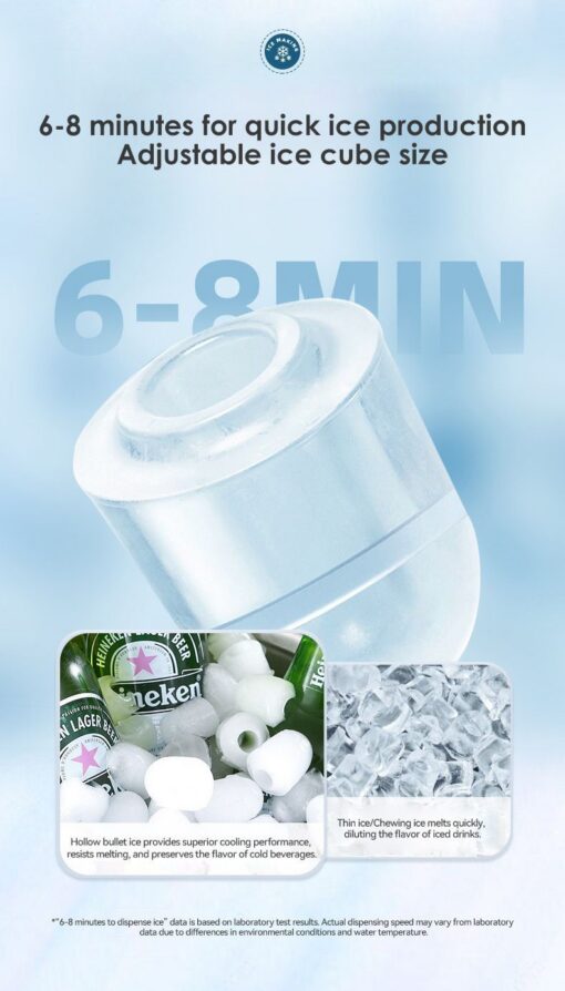 Portable Bullet Ice Maker, Silver Countertop – image 13