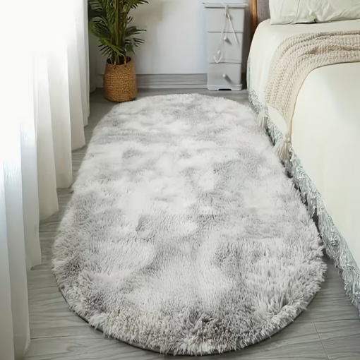 V1105-YADD-001-00.png YUAN Oval Rug 80 x 160cm Dark Grey Polyester – image 1