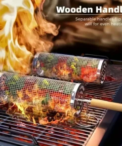 BBQ Grill Basket Set with Wooden Handle - Image 3