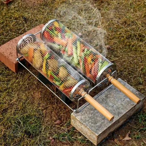 BBQ Grill Basket Set with Wooden Handle – image 6