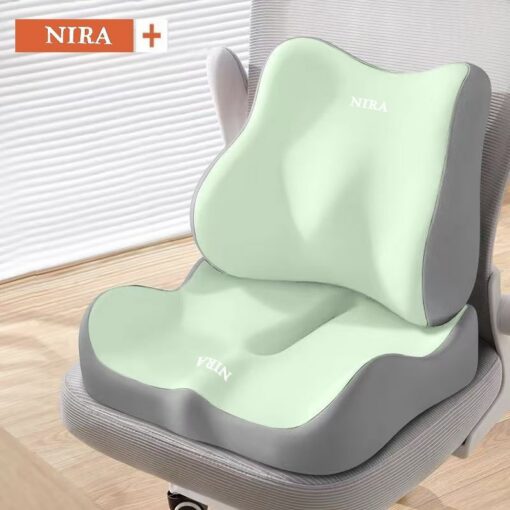 V1106-115-11798-GRN-01-00.jpg Ergonomic Seat Cushion Backrest Set with Memory Foam – image 1