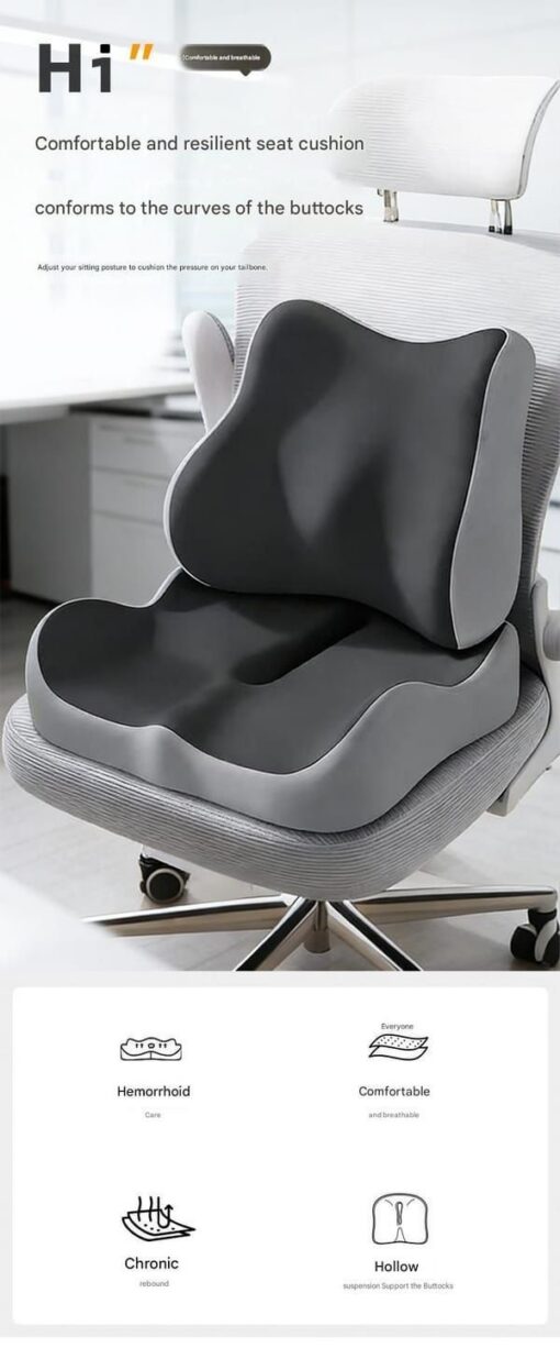 Ergonomic Seat Cushion Backrest Set with Memory Foam – image 4