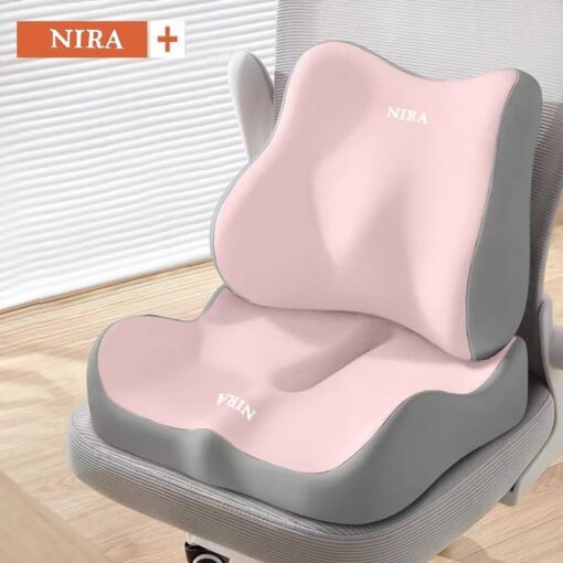 V1106-115-11798-PNK-01-00.jpg Ergonomic Seat Cushion and Backrest Set Pink Memory Foam – image 1