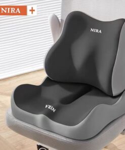 Ergonomic Seat Cushion and Backrest Set Pink Memory Foam - Image 3