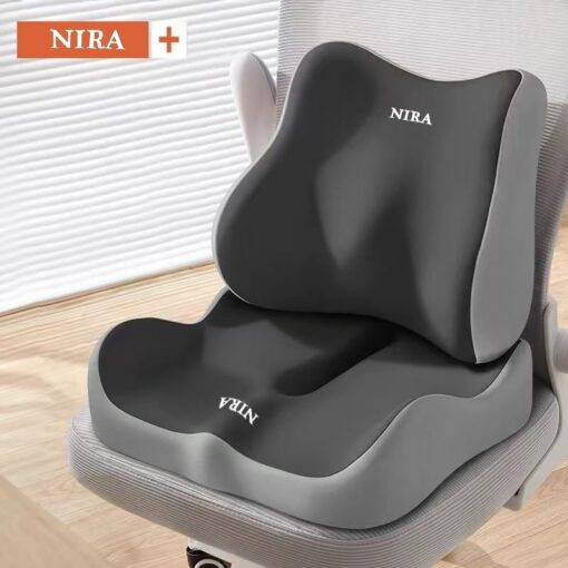 Ergonomic Seat Cushion and Backrest Set Pink Memory Foam – image 3