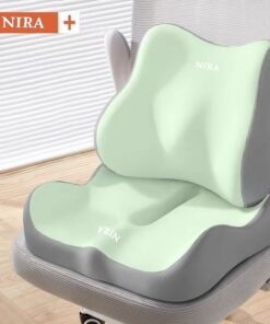 Ergonomic Seat Cushion and Backrest Set Pink Memory Foam - Image 4