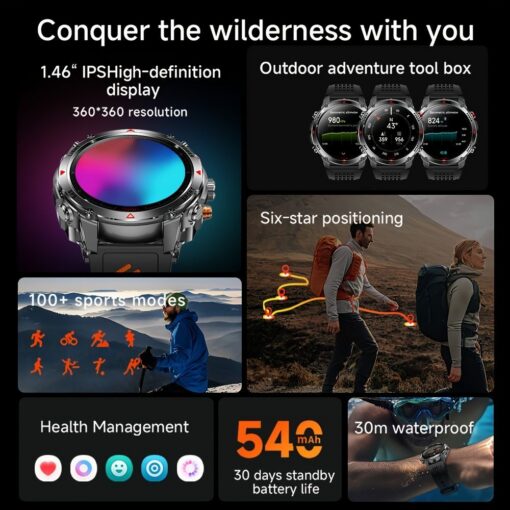 Men's Outdoor Smart Watch with GPS Compass – image 9