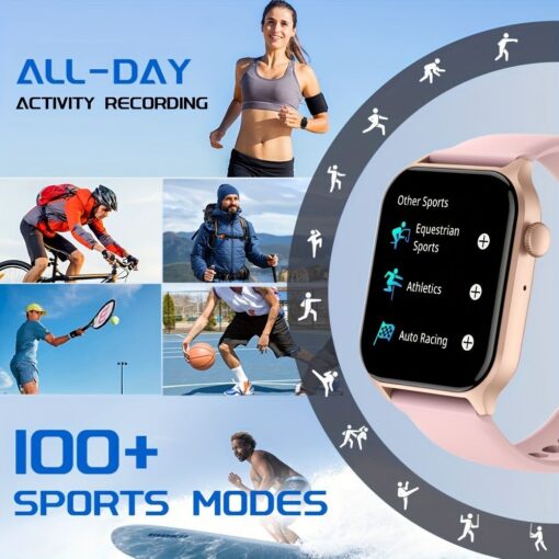 Smart Watch with 1.83-Inch Screen, Pink – image 3
