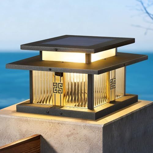 V1107-124-38201-BLK-40CM-00.jpg Outdoor Post Light 40cm with Glass Shade – image 1