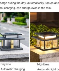 Outdoor Post Light 40cm with Glass Shade - Image 3