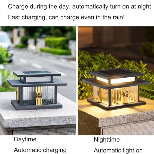 Outdoor Post Light 40cm with Glass Shade – image 3