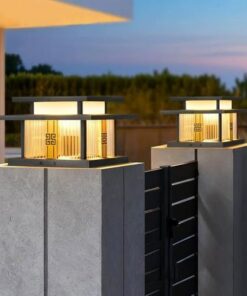 Outdoor Post Light 40cm with Glass Shade - Image 4