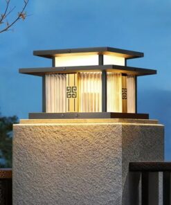 Outdoor Post Light 40cm with Glass Shade - Image 5