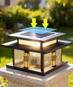 Outdoor Post Light 40cm with Glass Shade - Image 6