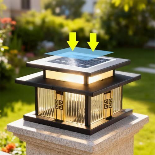 Outdoor Post Light 40cm with Glass Shade – image 6