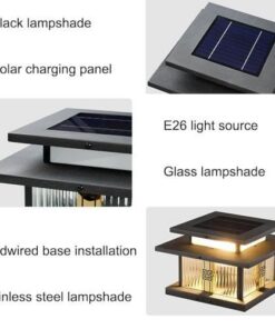 Outdoor Post Light 40cm with Glass Shade - Image 7