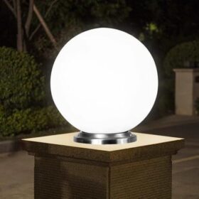 40cm Solar Globe Post Light with Acrylic Globe – image 1