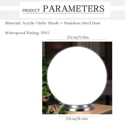 40cm Solar Globe Post Light with Acrylic Globe – image 6