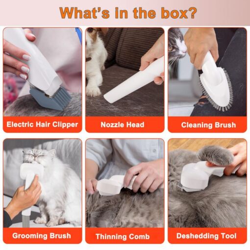 6-in-1 Pet Grooming Vacuum Set with Hair Brush – image 7