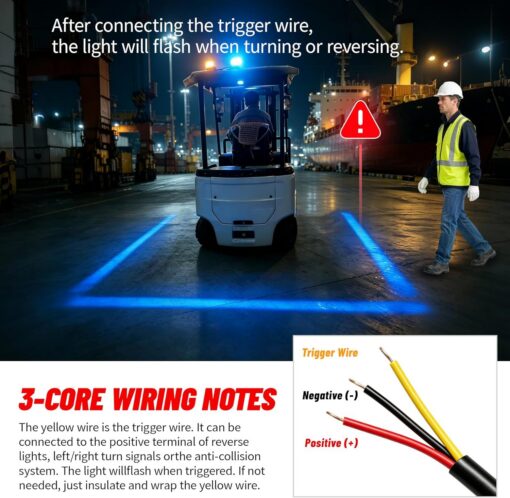 LED Forklift Safety Light with Blue Boundary Beam – image 8