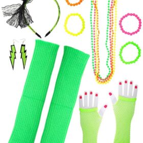 Heaven Costumes Neon Green 1980s 12 Piece Set – image 1