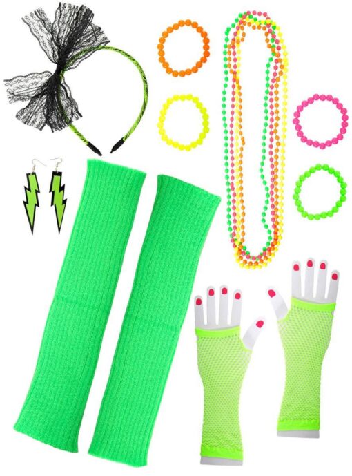 V1191-HC-ZT-04109-00.jpg Heaven Costumes Neon Green 1980s 12 Piece Set – image 1