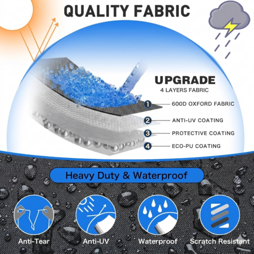 Trailerable Boat Cover 600D Silver Waterproof Tarp – image 2