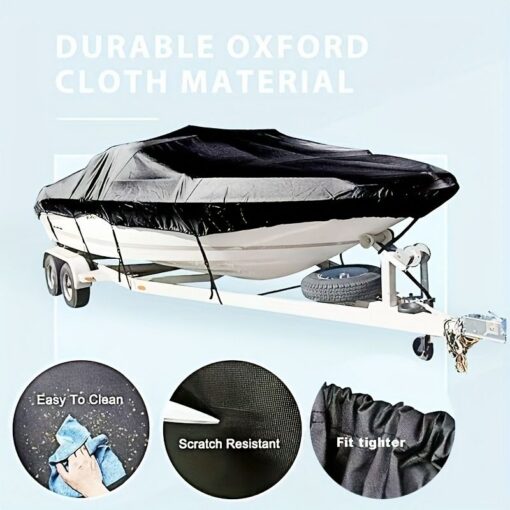 Trailerable Boat Cover 600D Silver 17-19FT – image 5