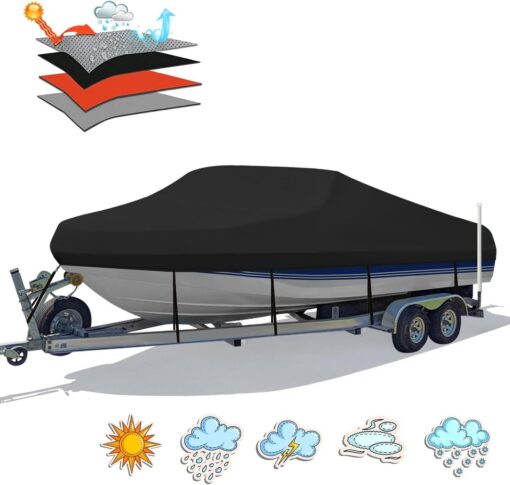 Boat Cover 600D Waterproof Trailerable Silver – image 1
