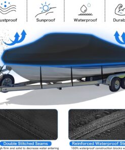 Boat Cover 600D Waterproof Trailerable Silver - Image 4