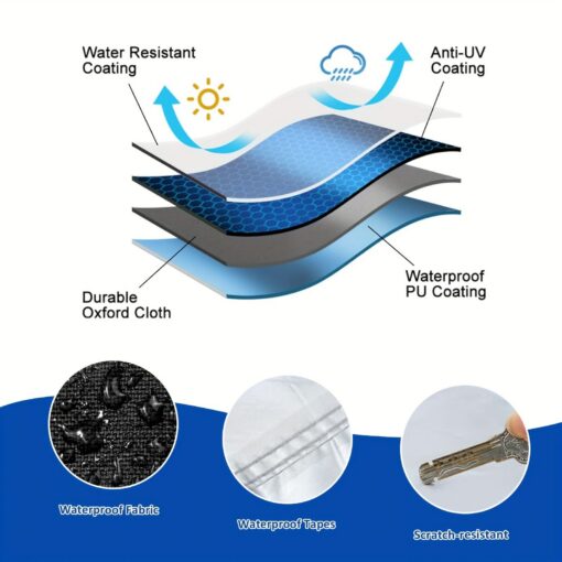 Boat Cover 600D Waterproof Trailerable Silver – image 8