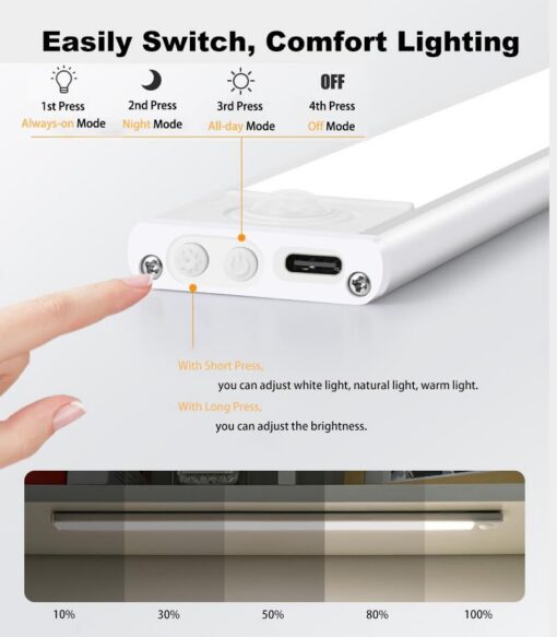 60cm LED Light Bar with USB Rechargeable Power – image 3