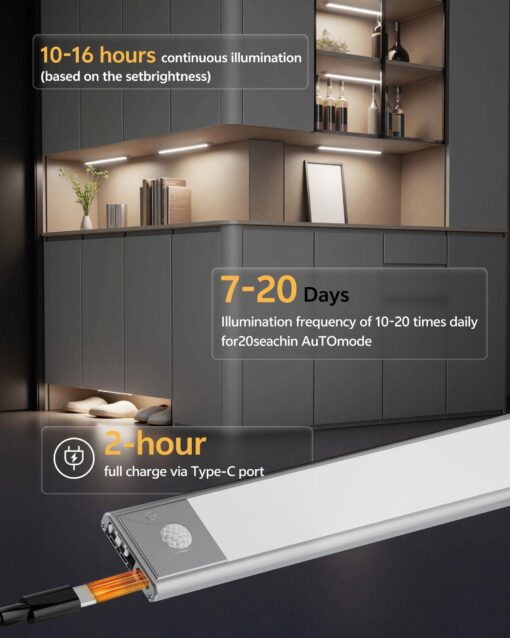 60cm LED Light Bar with Magnetic USB Charging – image 4