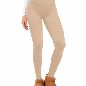Black AU14 Fleece Lined Thermal Leggings – image 1