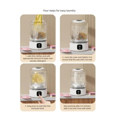 Portable Mini Washing Machine, Cordless USB Rechargeable – image 5